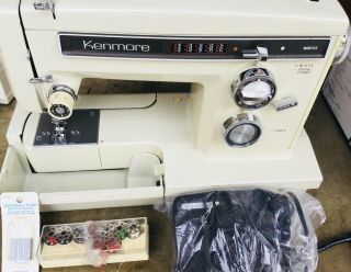 Vintage Sears Kenmore Portable Heavy Duty Sewing Machine Model 158.  19412
