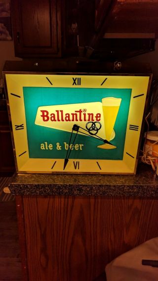 100 Vintage Retro Light Up Ballantine Beer Lamp Bar Advertising