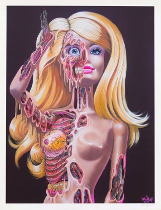 Nychos The Rare Barbie Meltdown Art Print Limited Ed.