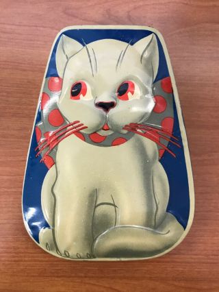 Adorable Vintage George W.  Horner Kitten Tin,  Made In England,  6” X 4.  5”