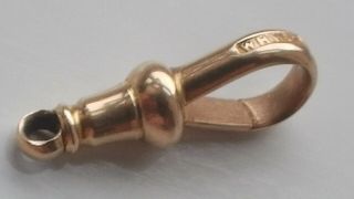 VINTAGE 18 ct SOLID YELLOW GOLD ALBERT WATCH CHAIN SWIVEL DOG CLIP CLASP 1.  5g 7