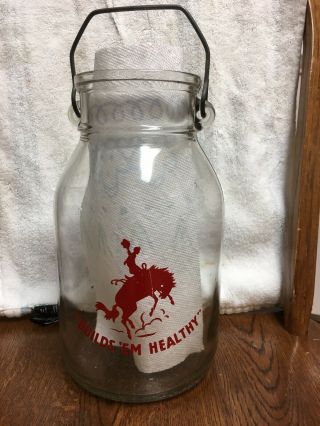 Vintage 1 Gallon Milk Bottle Adams Rawlins WYO Wyoming No Chips Or Cracks 3