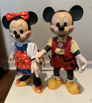 Anri 14 " Hand Carved Wood Mickey Minnie Mouse Vintage Rare 129/2500 Disney