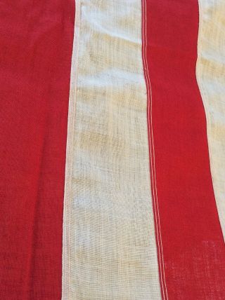 Antique vintage 48 star Wool American flag 4 ' x 6 ' with rope 10