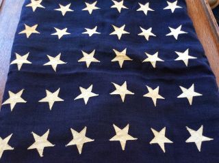 Antique vintage 48 star Wool American flag 4 ' x 6 ' with rope 6