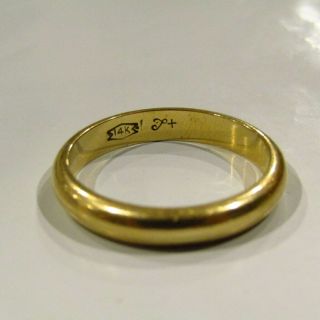 Solid 14k Gold Wedding Ring Band Unisex 4.  3g Sz 8.  75