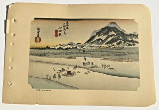 Vintage Japanese Wood Block Prints Set Of 6 Landscapes 4