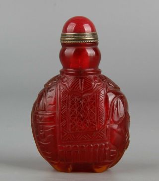 Chinese Exquisite Handmade elephant glass snuff bottle 3