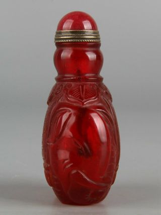 Chinese Exquisite Handmade elephant glass snuff bottle 4