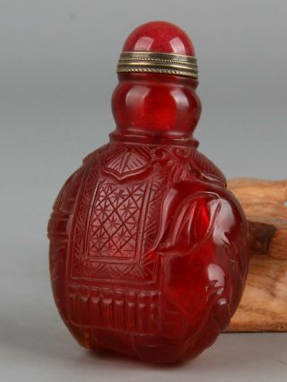Chinese Exquisite Handmade elephant glass snuff bottle 5