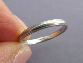 Antique Vintage Simple Platinum Engagement Wedding Band Ring Size 7.  5 2.  9g 2.  5mm