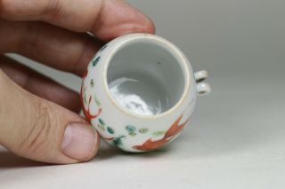 Antique Chinese 19th Century Qing Dynasty Porcelain Bird Feeder Goldfish Fish 8