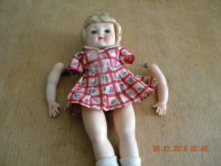 Vintage " Rosesbud " Plastic Doll Made In England - - Clothed