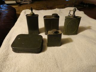 vintage military oil cans and gun cleaning kit 2