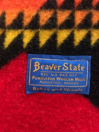 Pendleton wool blanket; “Beaver State” vintage reversible; 58” x 78”, 3