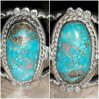 Turquoise 63g bracelet cuff southwestern Navajo? silver Native American vintage? 5