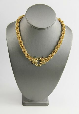 Estate Vintage Jewelry High End Designer Signed Mogul Cabochon Chain Necklace