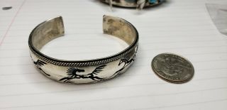 Vintage Cuff Bracelet Navajo Sterling Silver Horse G&j Runnels