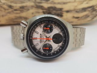 Rare Vintage Citizen Bullhead Chronograph Daydate Auto Man 