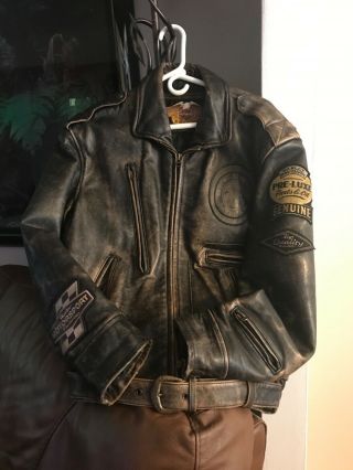 Harley Davidson men’s leather Jacket rare Size Small 2