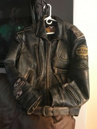 Harley Davidson men’s leather Jacket rare Size Small 3