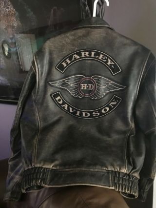 Harley Davidson men’s leather Jacket rare Size Small 4