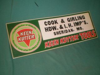 Vintage Keen Kutter International Harvester Advertising Hardware Store Sign
