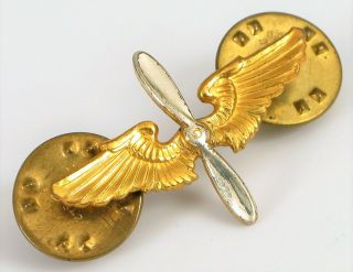 Vintage Wwii Us Air Force Usaf Fighter Plane Pilot Wings Pin Propeller Medal