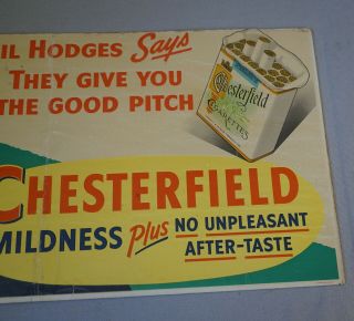 RARE STYLE 1950 GIL HODGES BROOKLYN DODGERS CHESTERFIELD BASEBALL CARDBOARD SIGN 3
