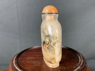 19th/20th C.  Chinese Inside - Painted Crystal Snuff Bottle 3