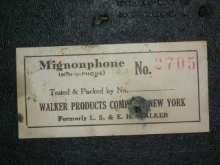 RARE MIGNONPHONE SMALL PORTABLE 78 RPM PHONOGRAPH GRAMOPHONE RECORD PLAYER 10