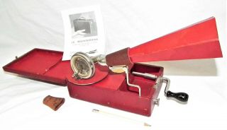 Rare Mignonphone Small Portable 78 Rpm Phonograph Gramophone Record Player