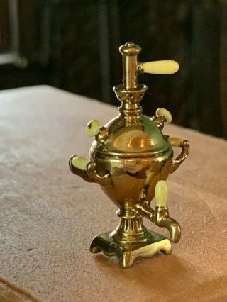 RARE Artisan Miniature Dollhouse EMILY GOOD Russian Samovar Tea Urn Kettle 1:12 4