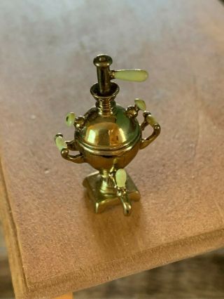 RARE Artisan Miniature Dollhouse EMILY GOOD Russian Samovar Tea Urn Kettle 1:12 5