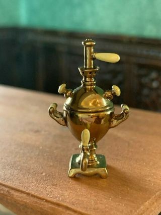 RARE Artisan Miniature Dollhouse EMILY GOOD Russian Samovar Tea Urn Kettle 1:12 8