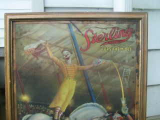 Sterling Bru RARE1938 metal clown circus sign 23 