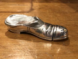 Antique Victorian Sterling Silver Shoe Match Striker Vesta Box