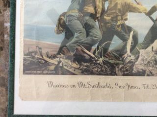 RARE WWII Rosenthal USMC Corps Marines at Mt.  Suribachi Iwo Jima Poster Flag 7