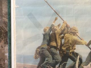 RARE WWII Rosenthal USMC Corps Marines at Mt.  Suribachi Iwo Jima Poster Flag 8