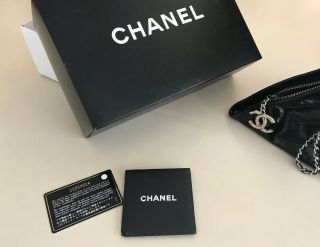 Rare 100 Authentic Chanel Black Patent Triangle Pyramid Mini Bag on Chain. 8