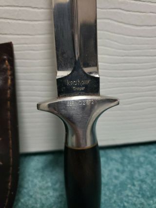 Vintage Kershaw Trooper 1007 Fixed Blade Boot Dagger Knife Sheath Case USA 1986 2