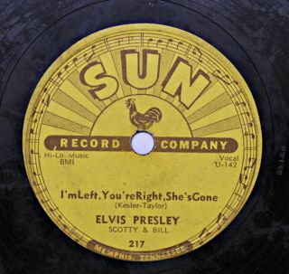 Sun 217 and 210 Elvis Presley 78 rpm 1950 ' s Both Records Rare 4