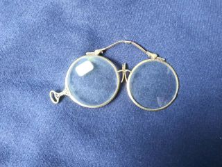 Antique Spectacles Victorian Folding Lorgnette Opera Glasses 14k Gold Eyeglasses