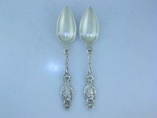 2 Sterling WHITING Fruit Orange Spoons LILY 1902 no mono 2