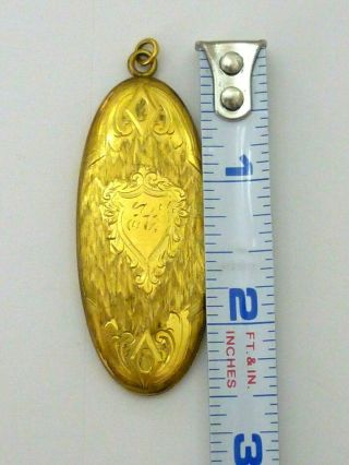 Large 2.  5 X 1 Inch D&c Antique Gold Filled Mourning Locket Necklace Picture