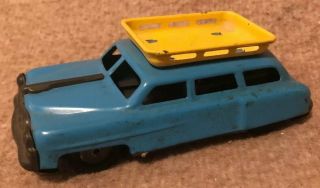 Vintage Tin Litho Metal Friction Toy Car Station Wagon - Made In Japan
