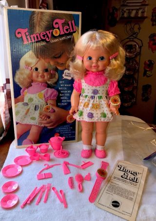 Vintage 1970 Mattel Timey Tell Doll Accessories,  Box