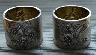 Sterling Silver Napkin Ring Holders Pair 800 Germany Circa 1910 Aprox.