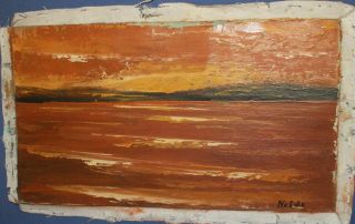 VINTAGE GERMAN EXPRESSIONIST SEASCAPE OIL PAINTING SIGNED NOLDE 2