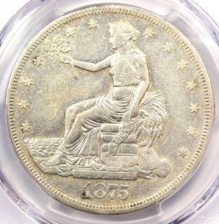 1875 - Cc Trade Silver Dollar T$1 - Pcgs Xf Details - Rare Carson City Coin